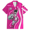 Sydney Sixers Hawaiian Shirt Aboriginal Dot Art Pink White - Tribal Wave Pattern