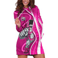 Sydney Sixers Hoodie Dress Aboriginal Dot Art Pink White - Tribal Wave Pattern