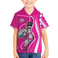Sydney Sixers Kid Hawaiian Shirt Aboriginal Dot Art Pink White - Tribal Wave Pattern