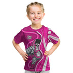 Sydney Sixers Kid T Shirt Aboriginal Dot Art Pink White - Tribal Wave Pattern