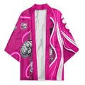 Sydney Sixers Kimono Aboriginal Dot Art Pink White - Tribal Wave Pattern