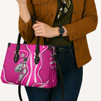 Sydney Sixers Leather Bag Aboriginal Dot Art Pink White - Tribal Wave Pattern