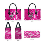 Sydney Sixers Leather Bag Aboriginal Dot Art Pink White - Tribal Wave Pattern