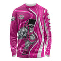 Sydney Sixers Long Sleeve Shirt Aboriginal Dot Art Pink White - Tribal Wave Pattern