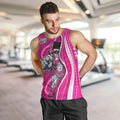 Sydney Sixers Men Tank Top Aboriginal Dot Art Pink White - Tribal Wave Pattern