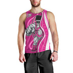 Sydney Sixers Men Tank Top Aboriginal Dot Art Pink White - Tribal Wave Pattern