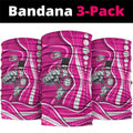 Sydney Sixers Neck Gaiter Aboriginal Dot Art Pink White - Tribal Wave Pattern