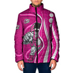 Sydney Sixers Padded Jacket Aboriginal Dot Art Pink White - Tribal Wave Pattern