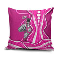 Sydney Sixers Pillow Cover Aboriginal Dot Art Pink White - Tribal Wave Pattern