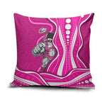 Sydney Sixers Pillow Cover Aboriginal Dot Art Pink White - Tribal Wave Pattern