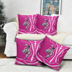 Sydney Sixers Pillow Cover Aboriginal Dot Art Pink White - Tribal Wave Pattern