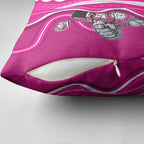 Sydney Sixers Pillow Cover Aboriginal Dot Art Pink White - Tribal Wave Pattern