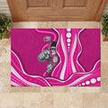 Sydney Sixers Rubber Doormat Aboriginal Dot Art Pink White - Tribal Wave Pattern