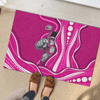 Sydney Sixers Rubber Doormat Aboriginal Dot Art Pink White - Tribal Wave Pattern