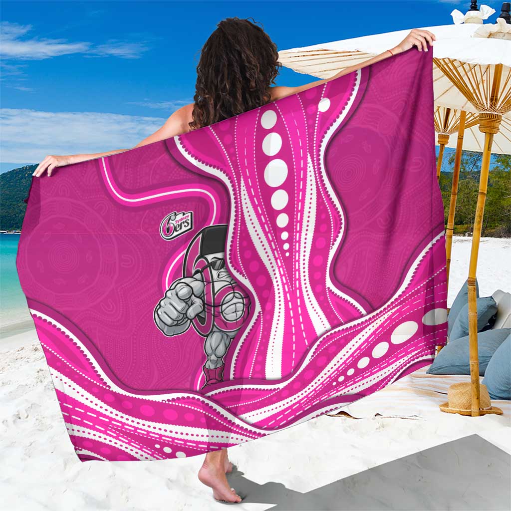 Sydney Sixers Sarong Aboriginal Dot Art Pink White - Tribal Wave Pattern