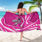 Sydney Sixers Sarong Aboriginal Dot Art Pink White - Tribal Wave Pattern