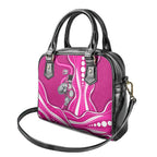 Sydney Sixers Shoulder Handbag Aboriginal Dot Art Pink White - Tribal Wave Pattern