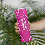 Sydney Sixers Skinny Tumbler Aboriginal Dot Art Pink White - Tribal Wave Pattern