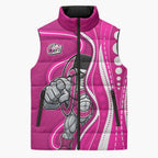 Sydney Sixers Sleeveless Puffer Jacket Aboriginal Dot Art Pink White - Tribal Wave Pattern
