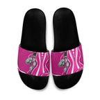 Sydney Sixers Slide Sandals Aboriginal Dot Art Pink White - Tribal Wave Pattern
