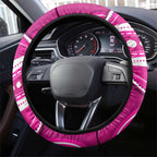 Sydney Sixers Steering Wheel Cover Aboriginal Dot Art Pink White - Tribal Wave Pattern