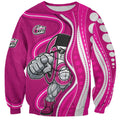 Sydney Sixers Sweatshirt Aboriginal Dot Art Pink White - Tribal Wave Pattern