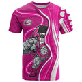 Sydney Sixers T Shirt Aboriginal Dot Art Pink White - Tribal Wave Pattern