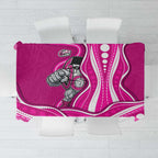 Sydney Sixers Tablecloth Aboriginal Dot Art Pink White - Tribal Wave Pattern