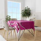 Sydney Sixers Tablecloth Aboriginal Dot Art Pink White - Tribal Wave Pattern