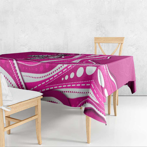 Sydney Sixers Tablecloth Aboriginal Dot Art Pink White - Tribal Wave Pattern