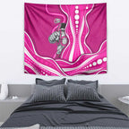 Sydney Sixers Tapestry Aboriginal Dot Art Pink White - Tribal Wave Pattern