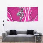 Sydney Sixers Tapestry Aboriginal Dot Art Pink White - Tribal Wave Pattern