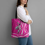 Sydney Sixers Tote Bag Aboriginal Dot Art Pink White - Tribal Wave Pattern