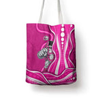 Sydney Sixers Tote Bag Aboriginal Dot Art Pink White - Tribal Wave Pattern