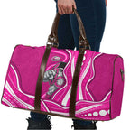 Sydney Sixers Travel Bag Aboriginal Dot Art Pink White - Tribal Wave Pattern