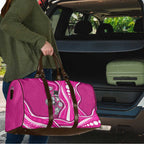 Sydney Sixers Travel Bag Aboriginal Dot Art Pink White - Tribal Wave Pattern