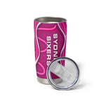 Sydney Sixers Tumbler Cup Aboriginal Dot Art Pink White - Tribal Wave Pattern