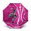 Sydney Sixers Umbrella Aboriginal Dot Art Pink White - Tribal Wave Pattern