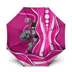 Sydney Sixers Umbrella Aboriginal Dot Art Pink White - Tribal Wave Pattern