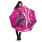 Sydney Sixers Umbrella Aboriginal Dot Art Pink White - Tribal Wave Pattern