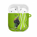Sydney Thunder AirPods Case Aboriginal Dot Art Green White - Tribal Wave Pattern