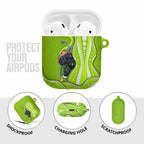 Sydney Thunder AirPods Case Aboriginal Dot Art Green White - Tribal Wave Pattern