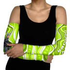 Sydney Thunder Arm Sleeves Aboriginal Dot Art Green White - Tribal Wave Pattern