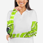 Sydney Thunder Arm Sleeves Aboriginal Dot Art Green White - Tribal Wave Pattern