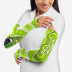 Sydney Thunder Arm Sleeves Aboriginal Dot Art Green White - Tribal Wave Pattern