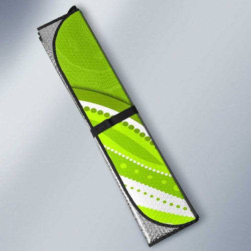 Sydney Thunder Auto Sun Shade Aboriginal Dot Art Green White - Tribal Wave Pattern