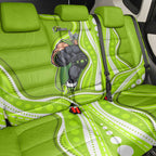 Sydney Thunder Back Car Seat Cover Aboriginal Dot Art Green White - Tribal Wave Pattern