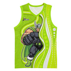 Sydney Thunder Basketball Jersey Aboriginal Dot Art Green White - Tribal Wave Pattern