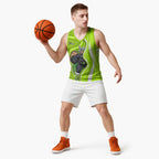 Sydney Thunder Basketball Jersey Aboriginal Dot Art Green White - Tribal Wave Pattern
