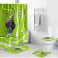 Sydney Thunder Bathroom Set Aboriginal Dot Art Green White - Tribal Wave Pattern